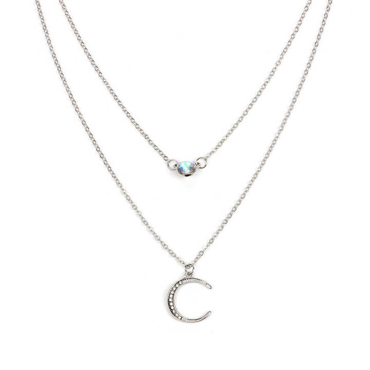 Perimade & Co. LLC - Wholesale Pendant/Charm Necklace - Dainty Sun Moon Opal Charm Layering Necklace in Solid Copper9