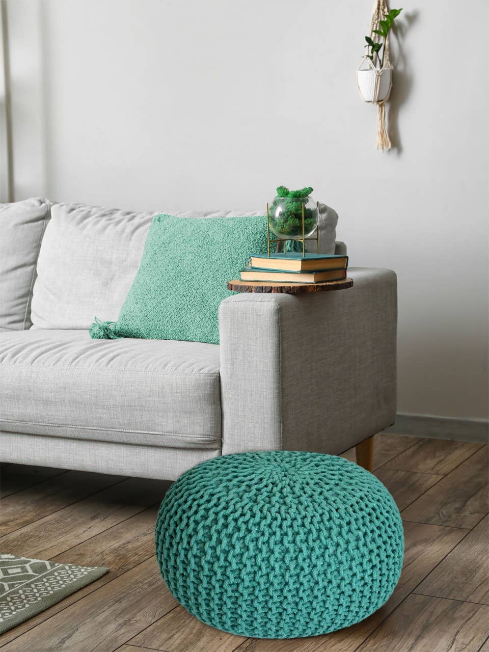 Voglrieder - Wholesale Pouf - Pouf, diameter 55 cm, knitted stool, pouf, pouf, floor cushion, large3