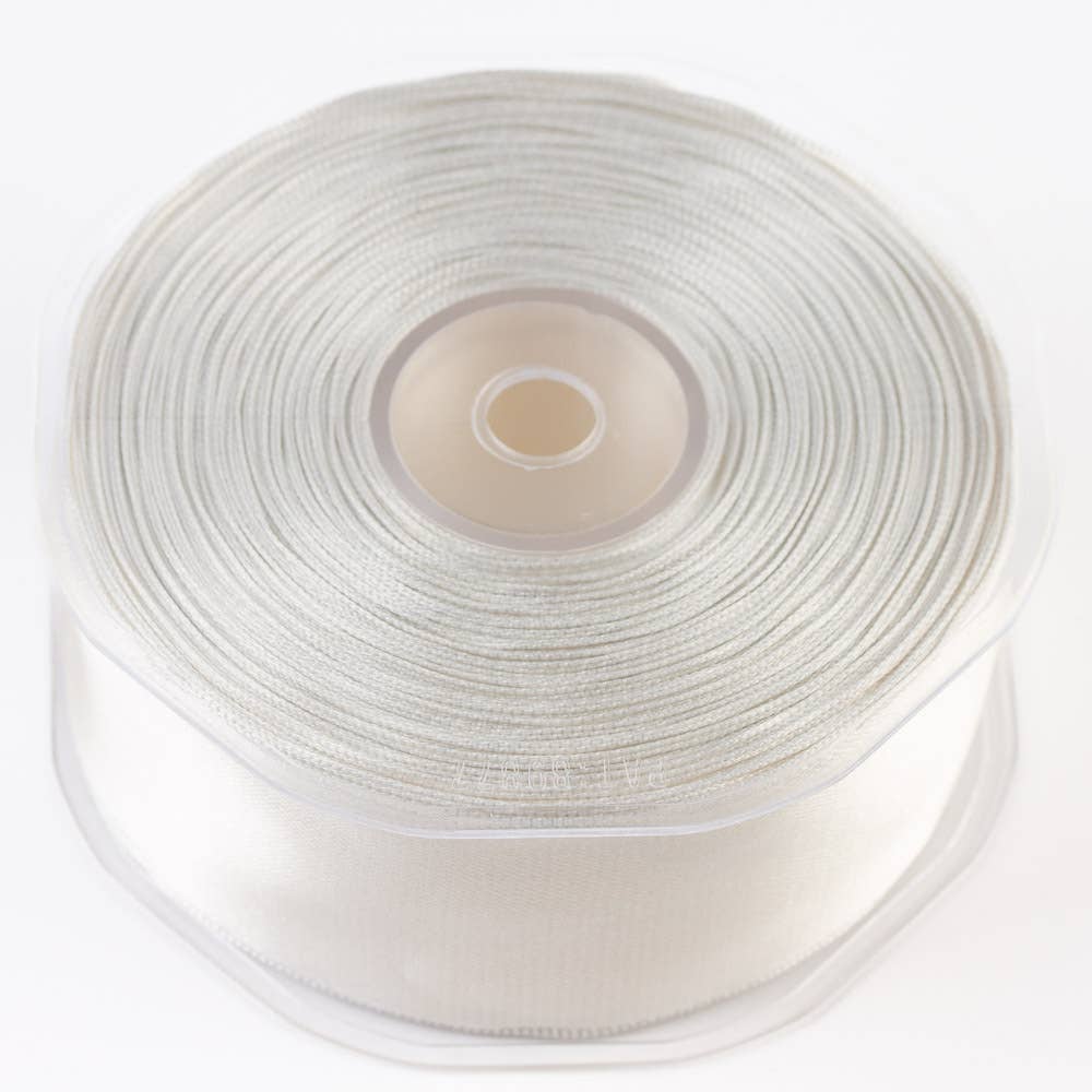 Factory Direct Craft - Wholesale Ribbon - Gift Wrapping - 1-1/2" Wide Off White Satin Ribbon - 20 yard spool3