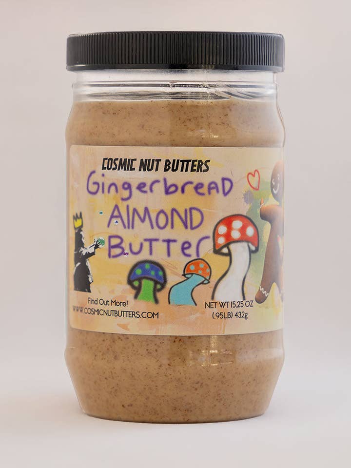 Gingerbread Almond Butter - 15.25 oz. Naturally Flavored for wholesale by Cosmic Nut Butters