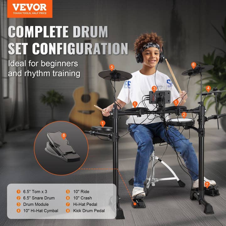 Naomi's Happy Place Shop - Wholesale Musical instrument - Electric Drum Set Electronic Drum Kit 150 Sounds for Beginners & Adults1
