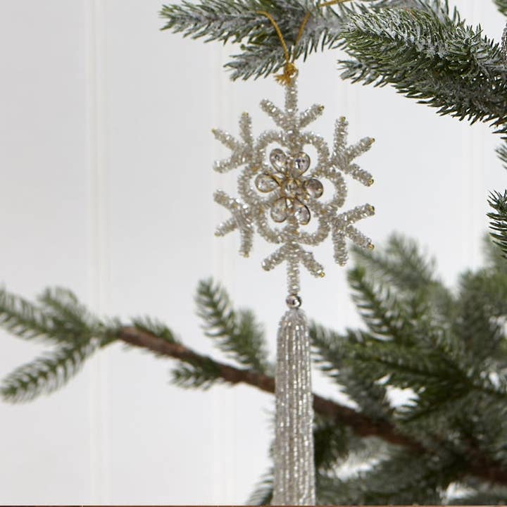 Harman Inc - Wholesale Ornament - Snowflake Tassel Ornament Silver