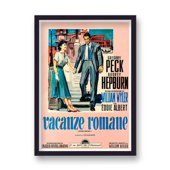 Roman Holiday Vintage Italian Movie Poster for wholesale by Gallery Print and Art