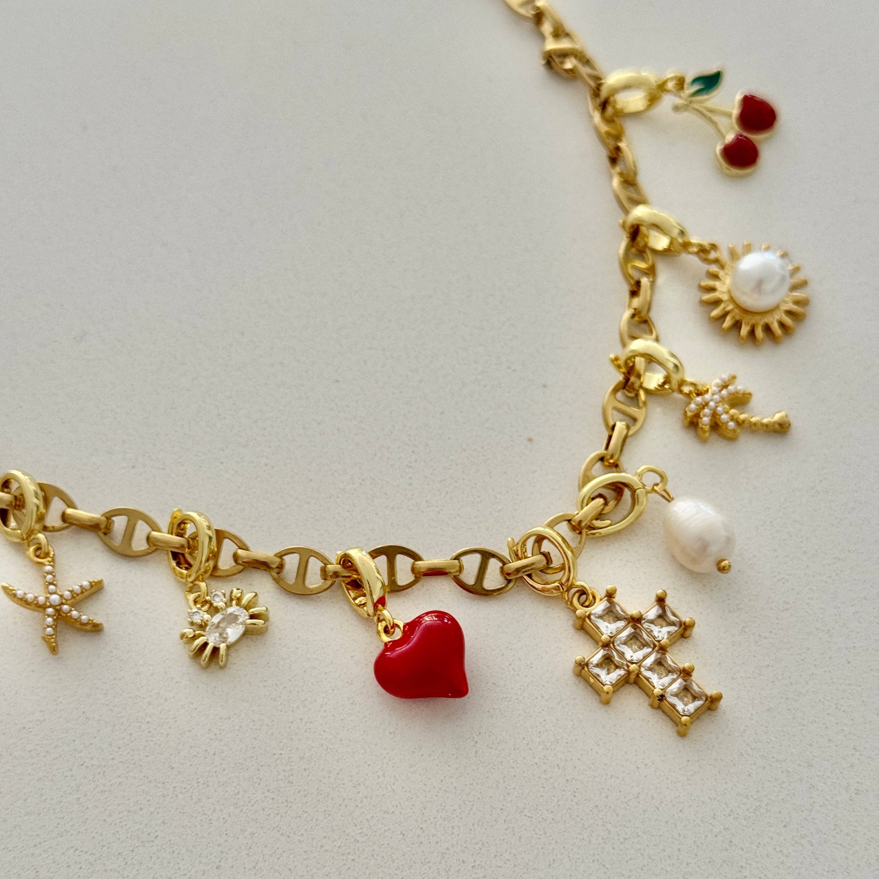 Sun Soul Australia - Wholesale Pendant/Charm Necklace - Faith, Love & Palm Trees Charm Necklace1