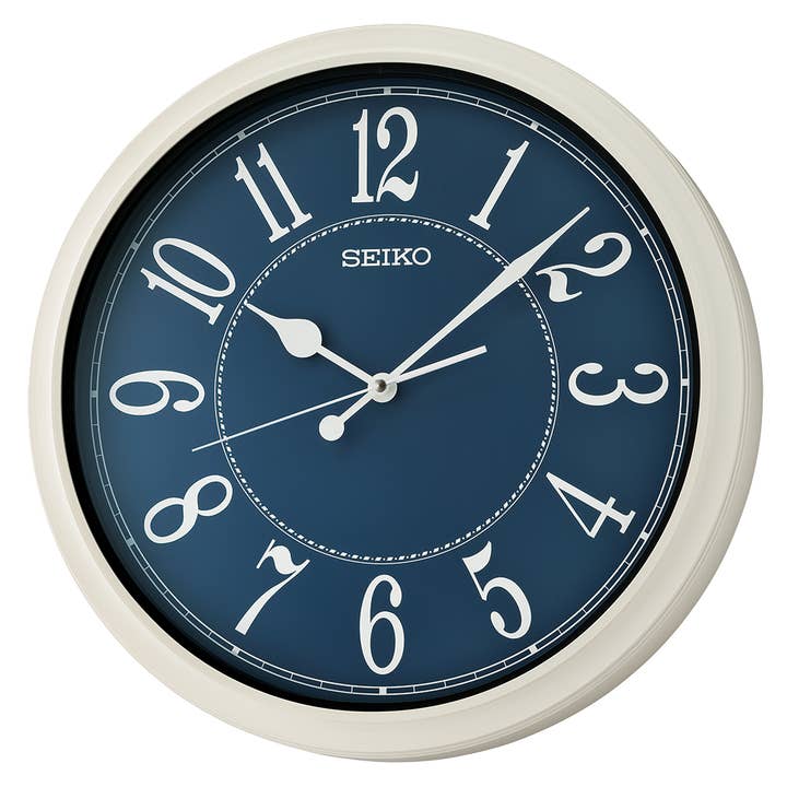 Seiko Clocks USA - Wholesale Wall Clock - 16" Beachy Wall Clock, Blue, splash resistant