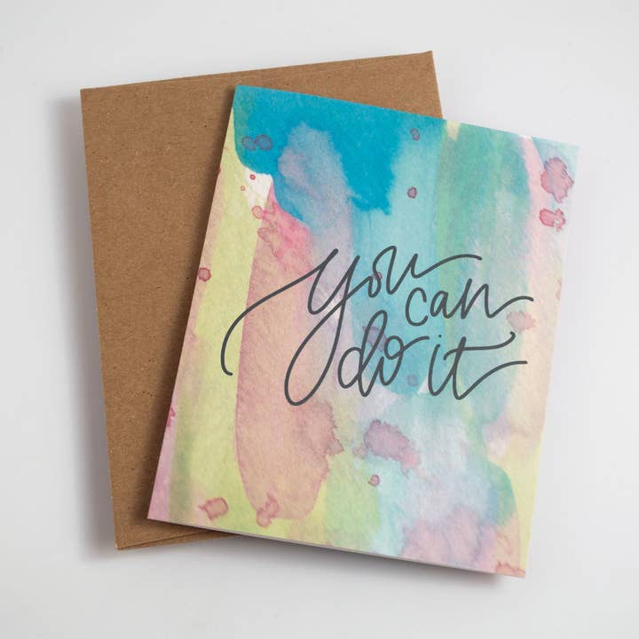 Puedes hacerlo - Tarjeta de acuarela para venta al por mayor de The Woven Pen