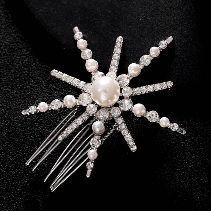 MKS America - Wholesale Hair Brush/Comb - Sun Goddess Pearl and Crystal Petite Hair Comb6