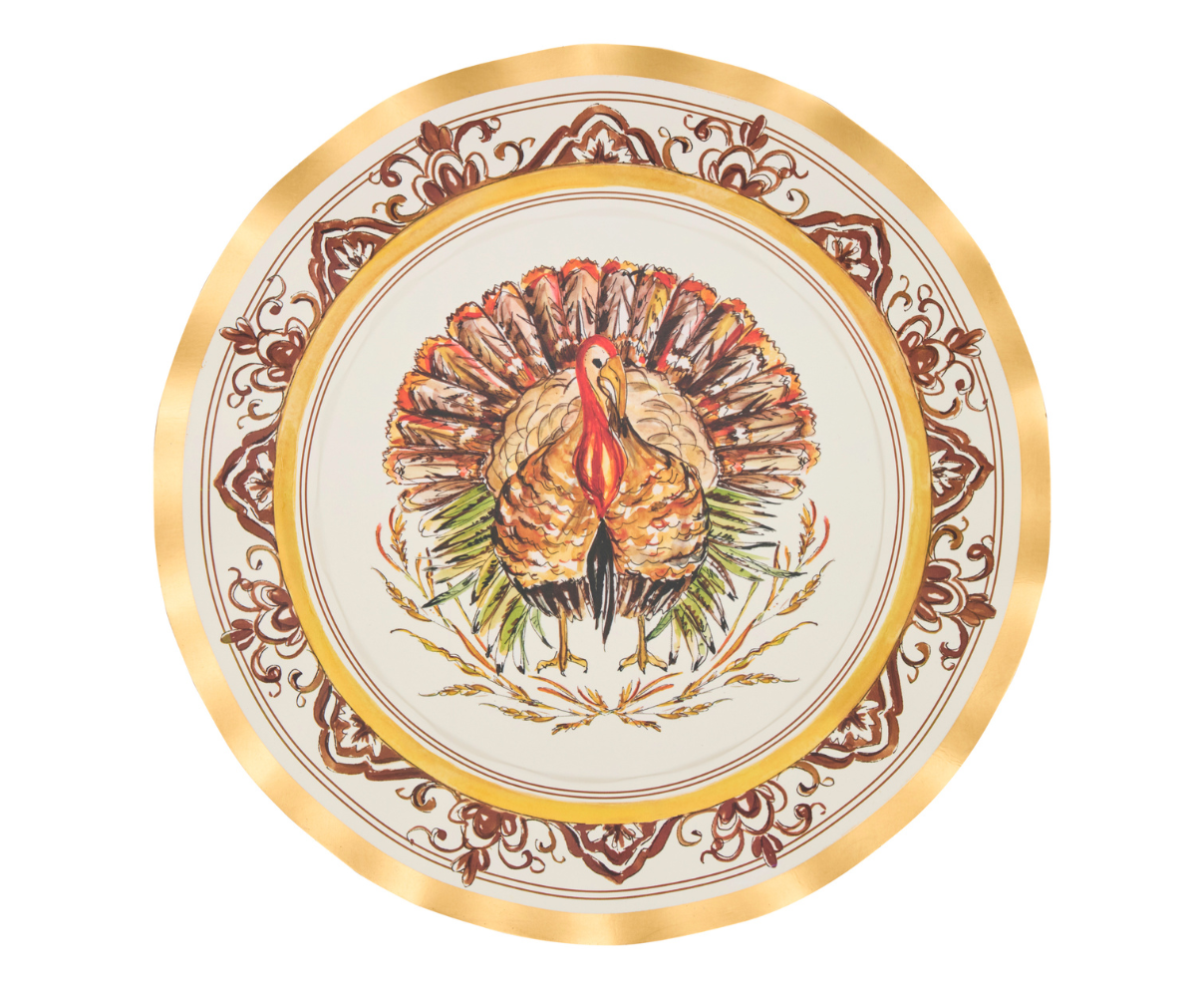 Sophistiplate - Wholesale Disposable Plate - Turkey & Gourds Dinner Plates/8pk0