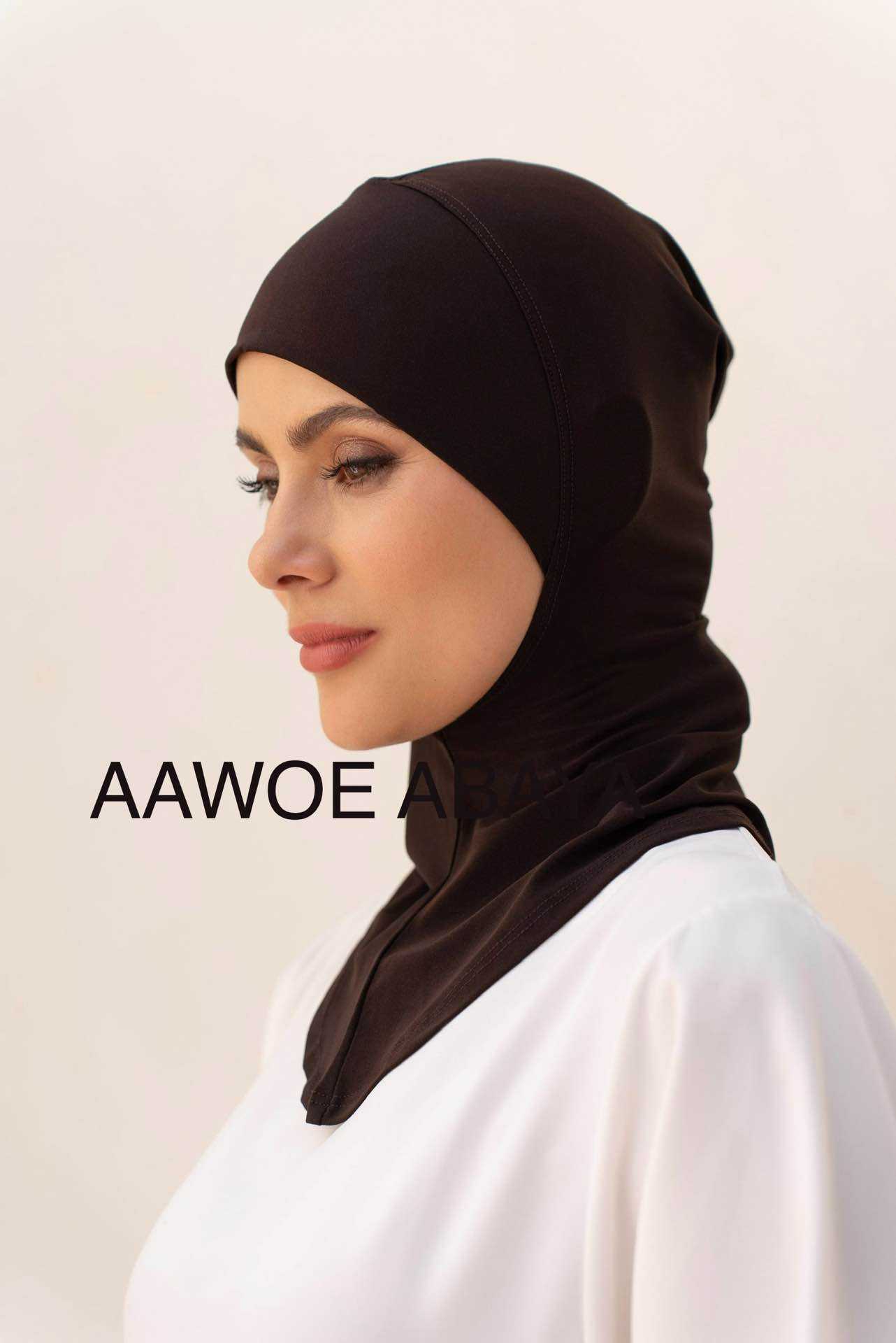Aawoe Abaya – wholesale Hijab - Dam – Elegant hijabmössa med kaffekant - 228833