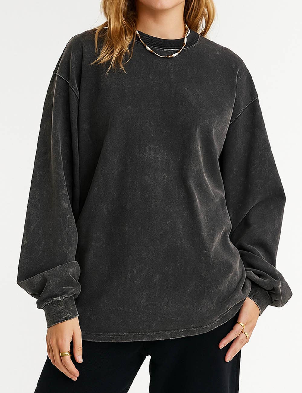 Sweetkama - Wholesale Sweatshirt - Women's - Ladies Oversize Round Neck Daily Pullover ZJCX2300