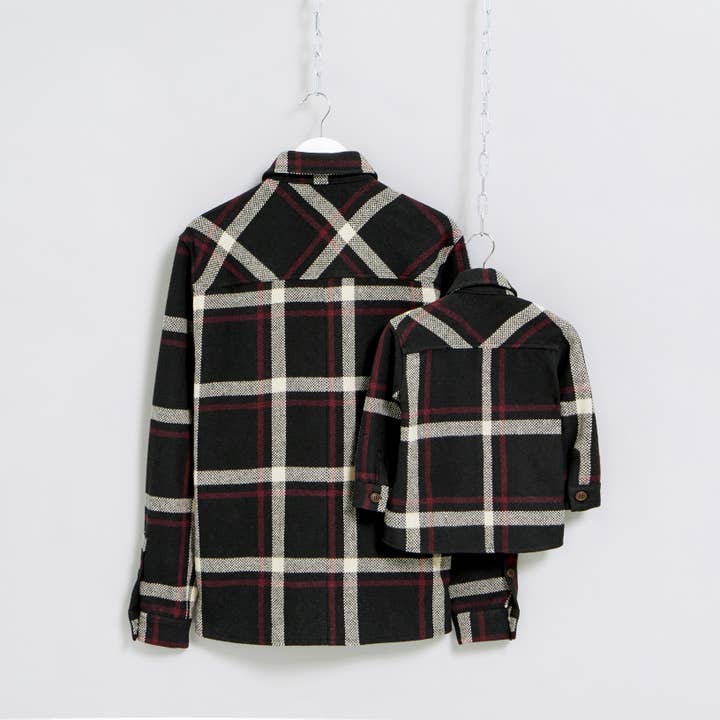 MANCUB - Wholesale Button Down Shirt - Men's - Dark Checked Flannel Overshirts1
