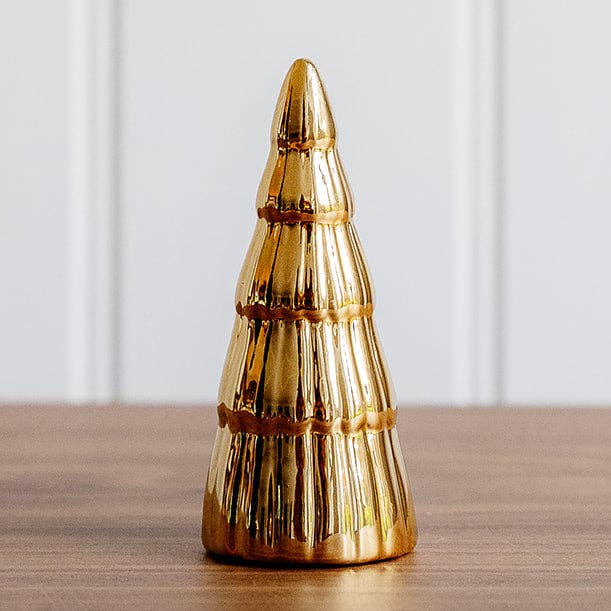 Fluted Gold Christmas Tree (9 cm) for wholesale by We Love Seasons Ltd
