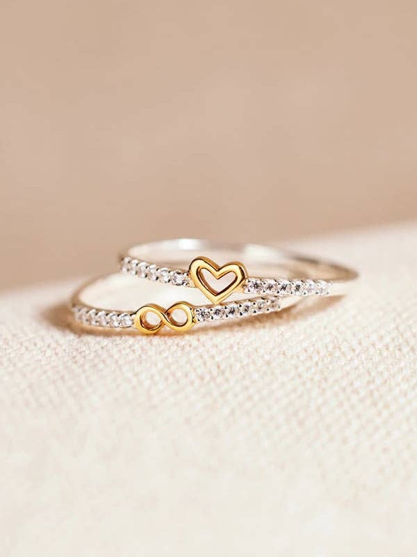 Infinity Heart Matching Stacking Ring in 925 Sterling Silver and other Purchase Wholesale infinity classics. Free Returns & Net 60 Terms on Faire trending on Faire.