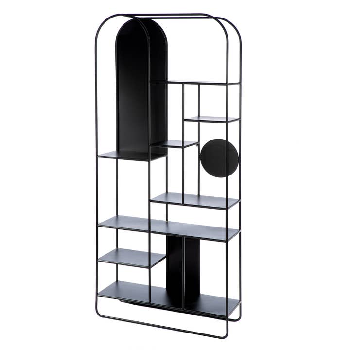 Étagère Spotlight noire H. 182,5 cm, unité 1 pour la vente par Gilde Handwerk Macrander GmbH & Co. KG