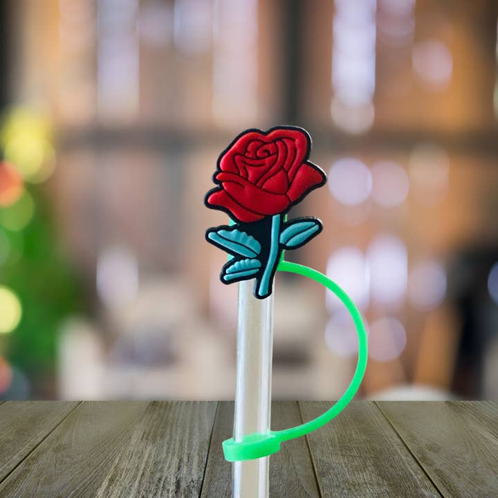 Stemmed Rose Straw Topper for wholesale by Kailex Boutique Wholesale