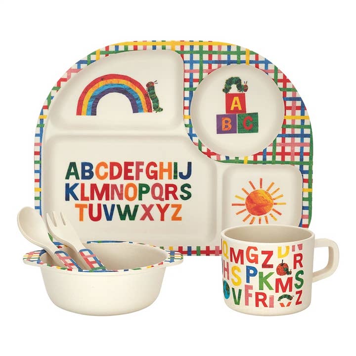 My Funkins - Wholesale Dinner Plate - Kids & Baby - The Very Hungry Caterpillar™ Alphabet Bamboo Dish Set