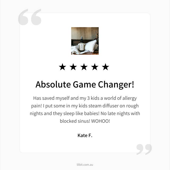 Lil'Bit Better - Wholesale Room & Linen Spray - Breathe Easy Decongestant Room Spray 250ml - Organic 7