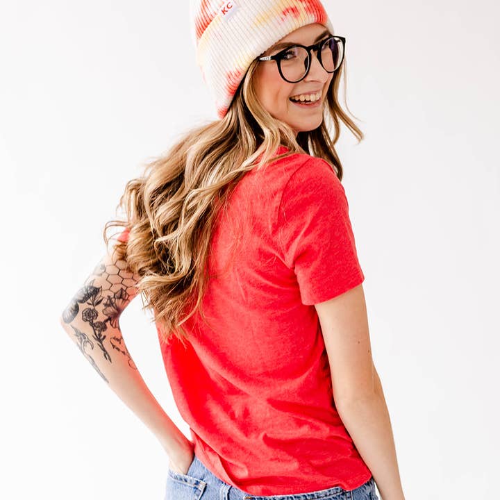 Carly Rae Studio - Wholesale Beanie - Women's - KC Watercolor Beanie - Red & Yellow3