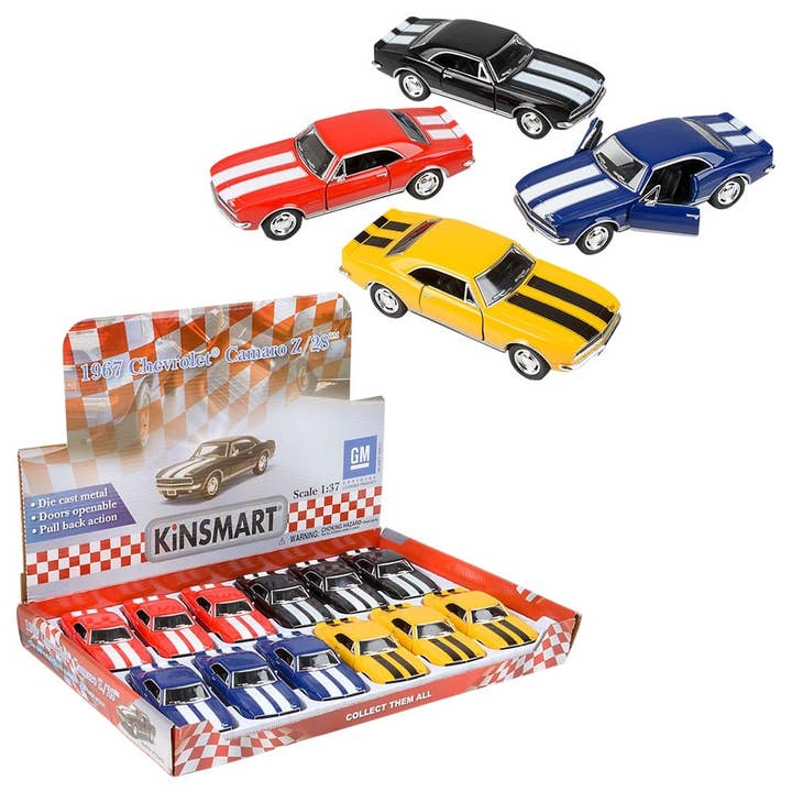 5" DIE-CAST PULL BACK 1967 CHEVY CAMARO Z28 LLB Car Toys for wholesale by La Luna Bella - Toys