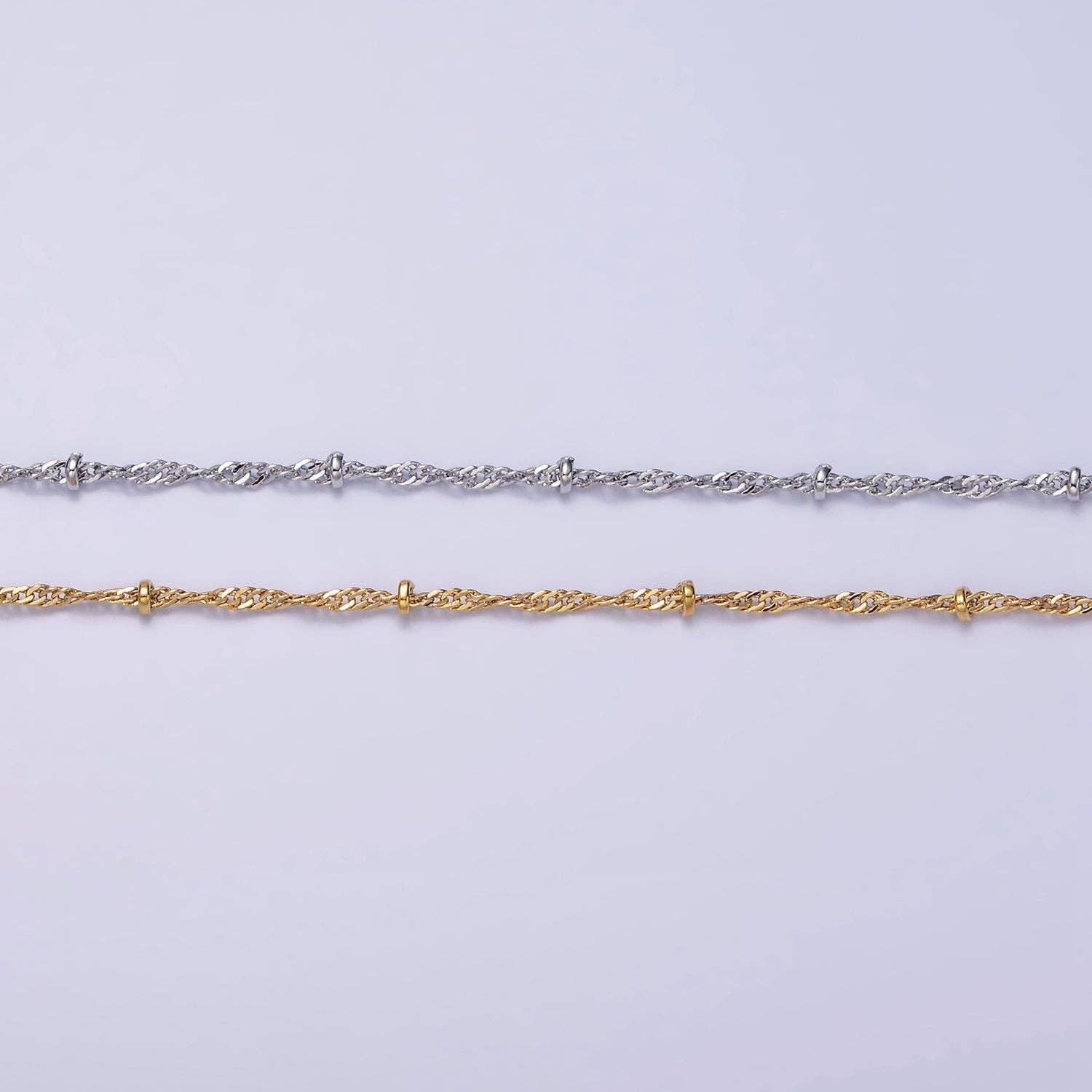 Aim Eternal - Vente Collier maille et chaîne - Chaîne torsadée remplie d'or 24 carats avec perles dorées pour la vente en gros de colliers, chaîne satellite délicate, fournitures de fabrication de bijoux | WA1847 WA18482