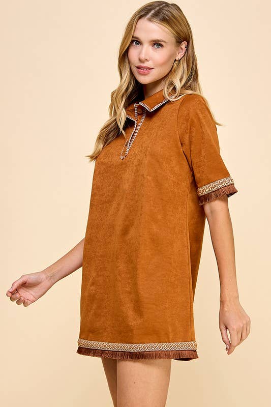 TCEC - Vente Robe – femme - Robe à boutons avec détails à franges CD04764S2