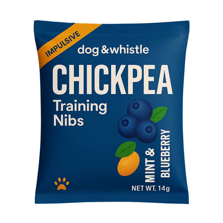 Dog & Whistle Kikærte Nibs 14g Mynte & Blåbær for engroshandel hos Dog & Whistle