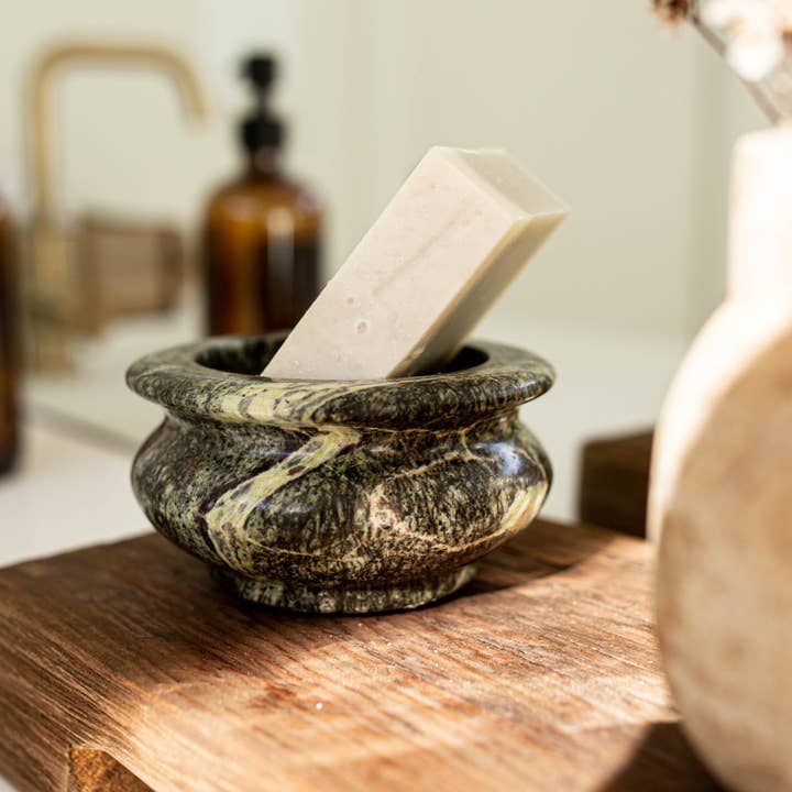 Luxe B Co - Wholesale Decorative Plate/Dish/Bowl - Green Bidasar Stone Bowl4