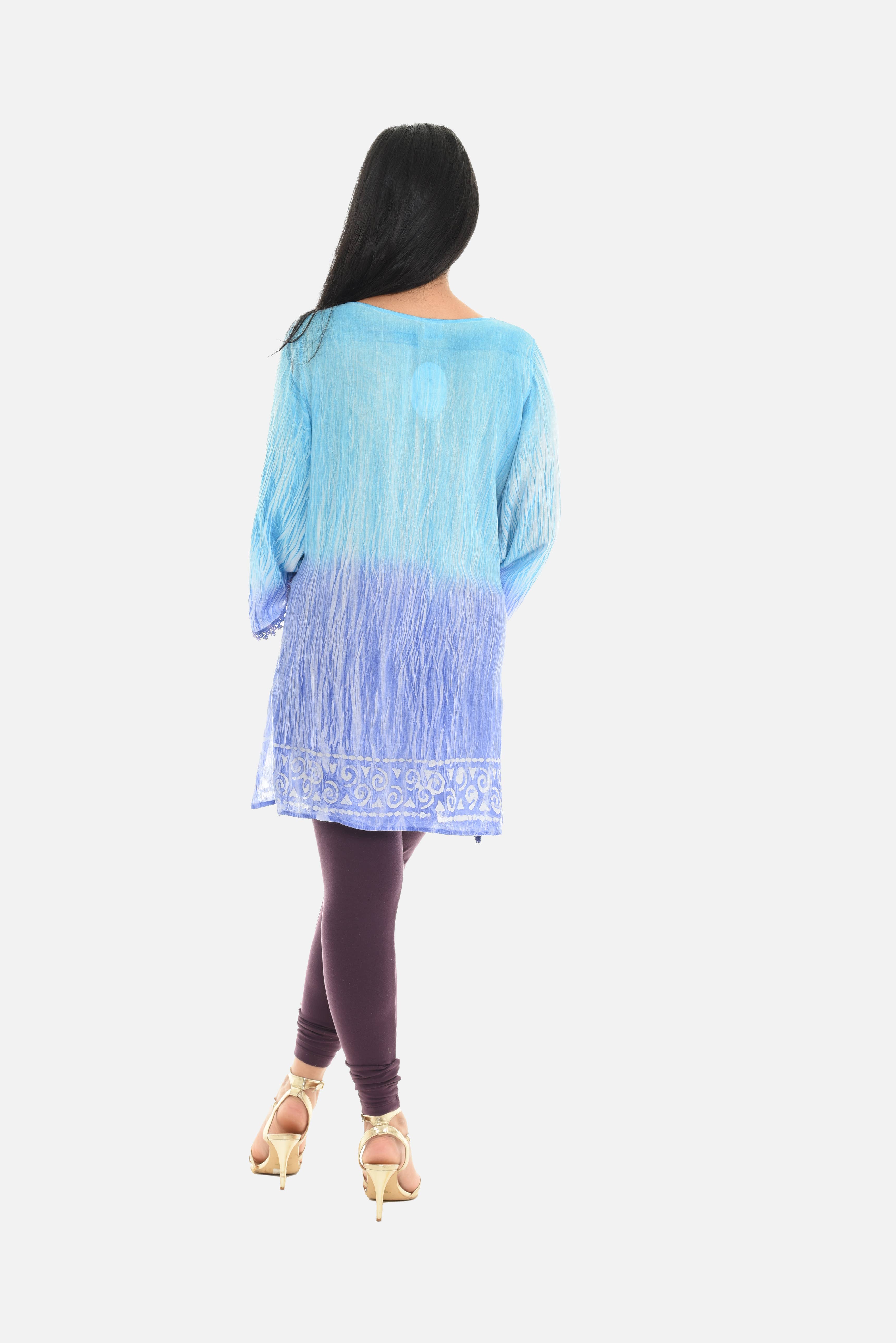 Shoreline Wear. INC - Wholesale Tunic - Women's - Geometric Wave Pom-Pom-Trim Keyhole-Front Tunic10