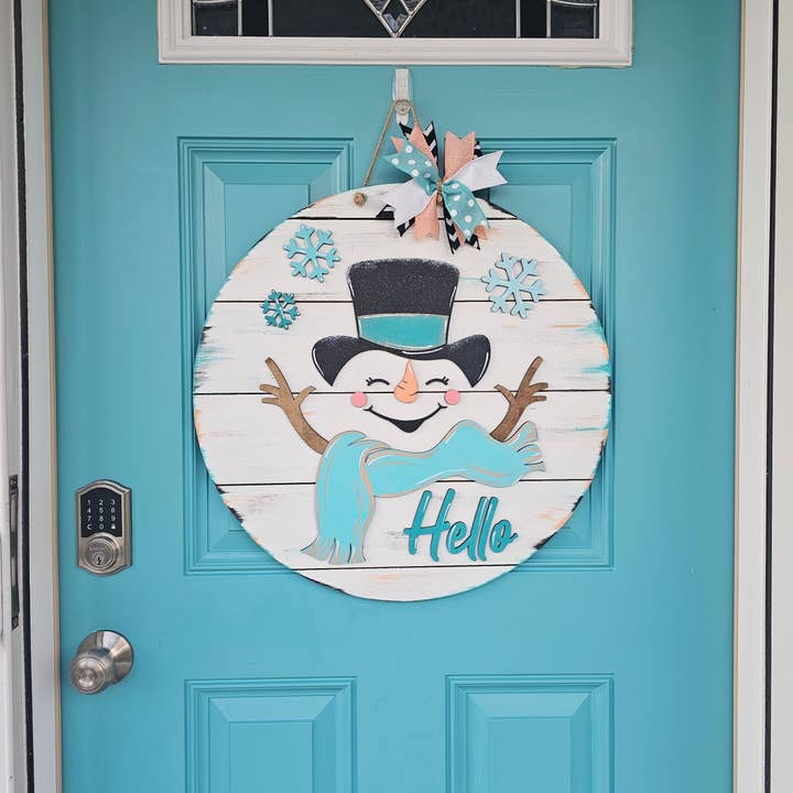 Teal Moon Creations - Wholesale DIY Craft Kit - DIY Hello Cheerful Snowman Door Hanger4