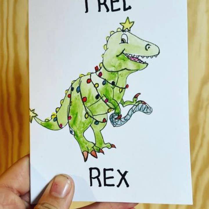 Funny Christmas card for wholesale by MoreyScarfeDesigns