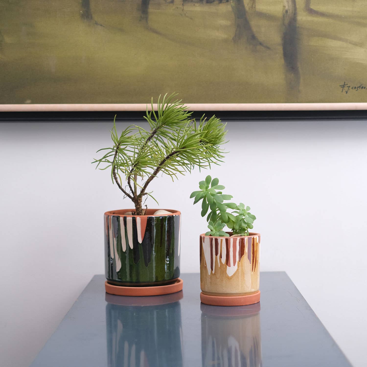 Casa Atlântica - Wholesale Plant Pot - Clay pot with white slip and green glaze4