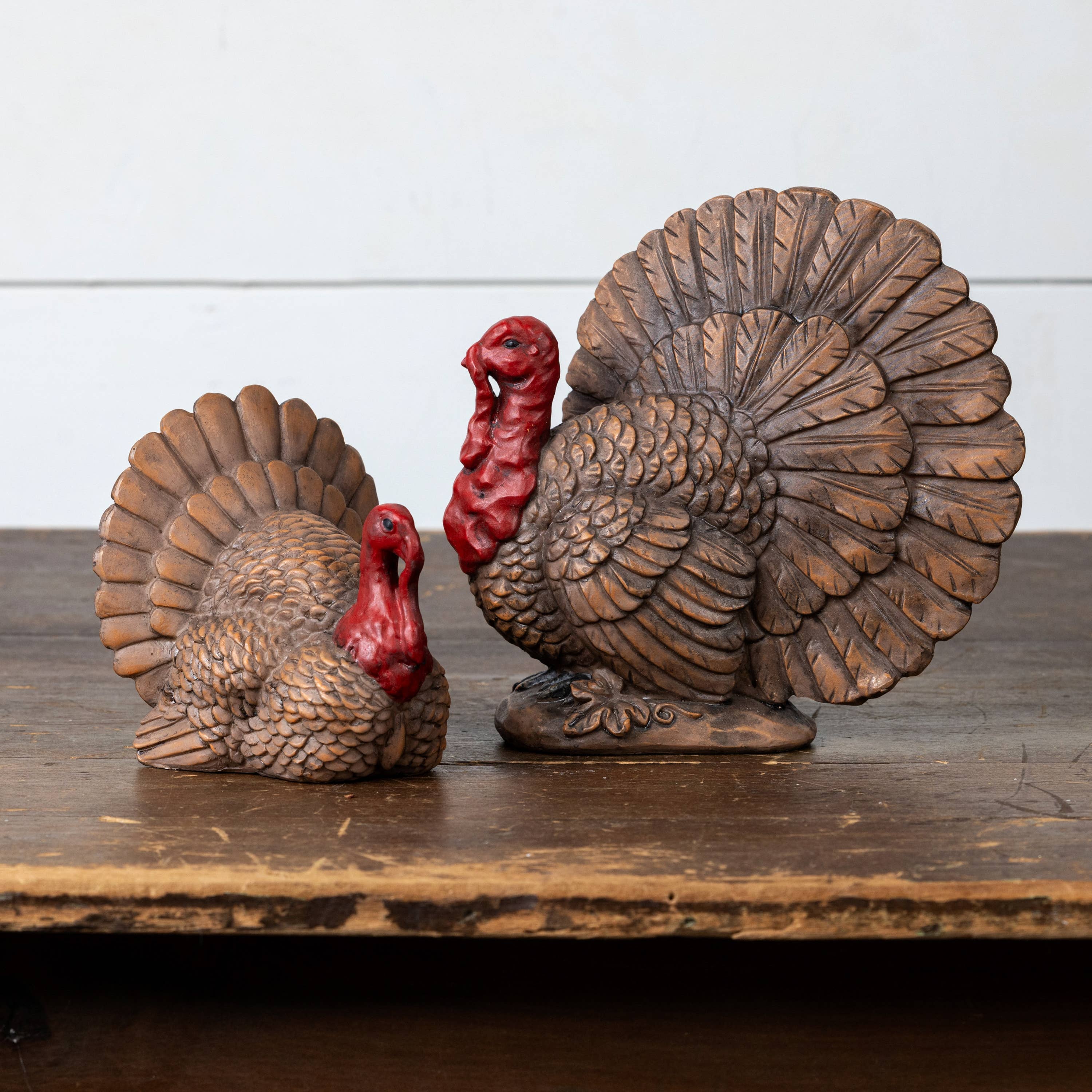 Ragon House - Wholesale Decorative Tabletop Object - 5" BROWN & RED TABLETOP TURKEY5