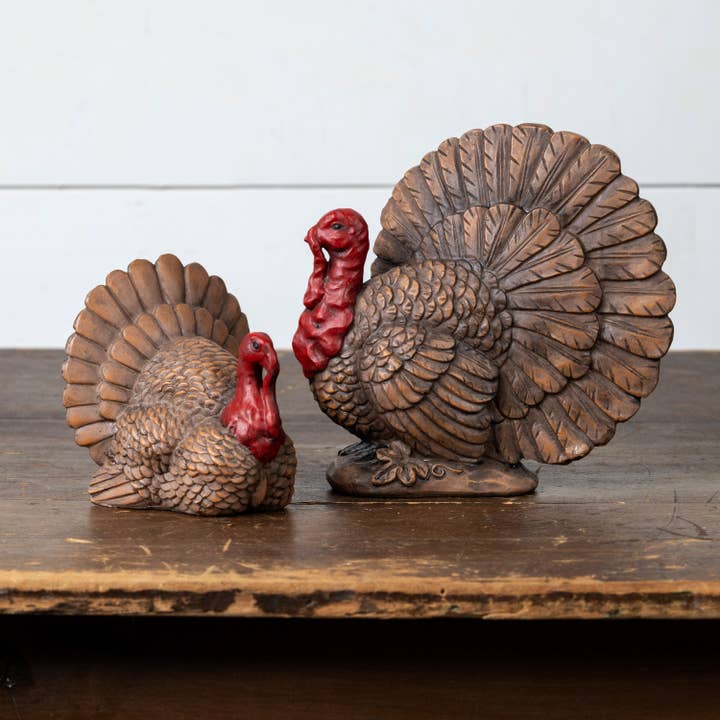 Ragon House - Wholesale Decorative Tabletop Object - 5" BROWN & RED TABLETOP TURKEY5