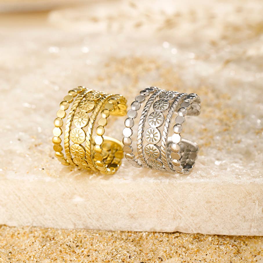 Kapyco - Wholesale Band/Stacked Ring - Stainless steel ring - BG3101342