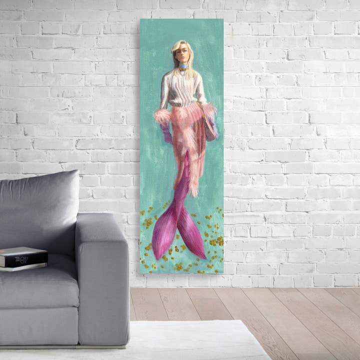 Jennie Rutz - Wholesale Canvas art - 16 x 48" Canvas Mermaid Print- Ready to Hang4