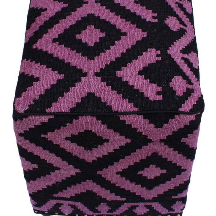 Puff Estofado Kilim Artesanal Shabby Chic Shapiro por atacado de Arshs Fine Rugs