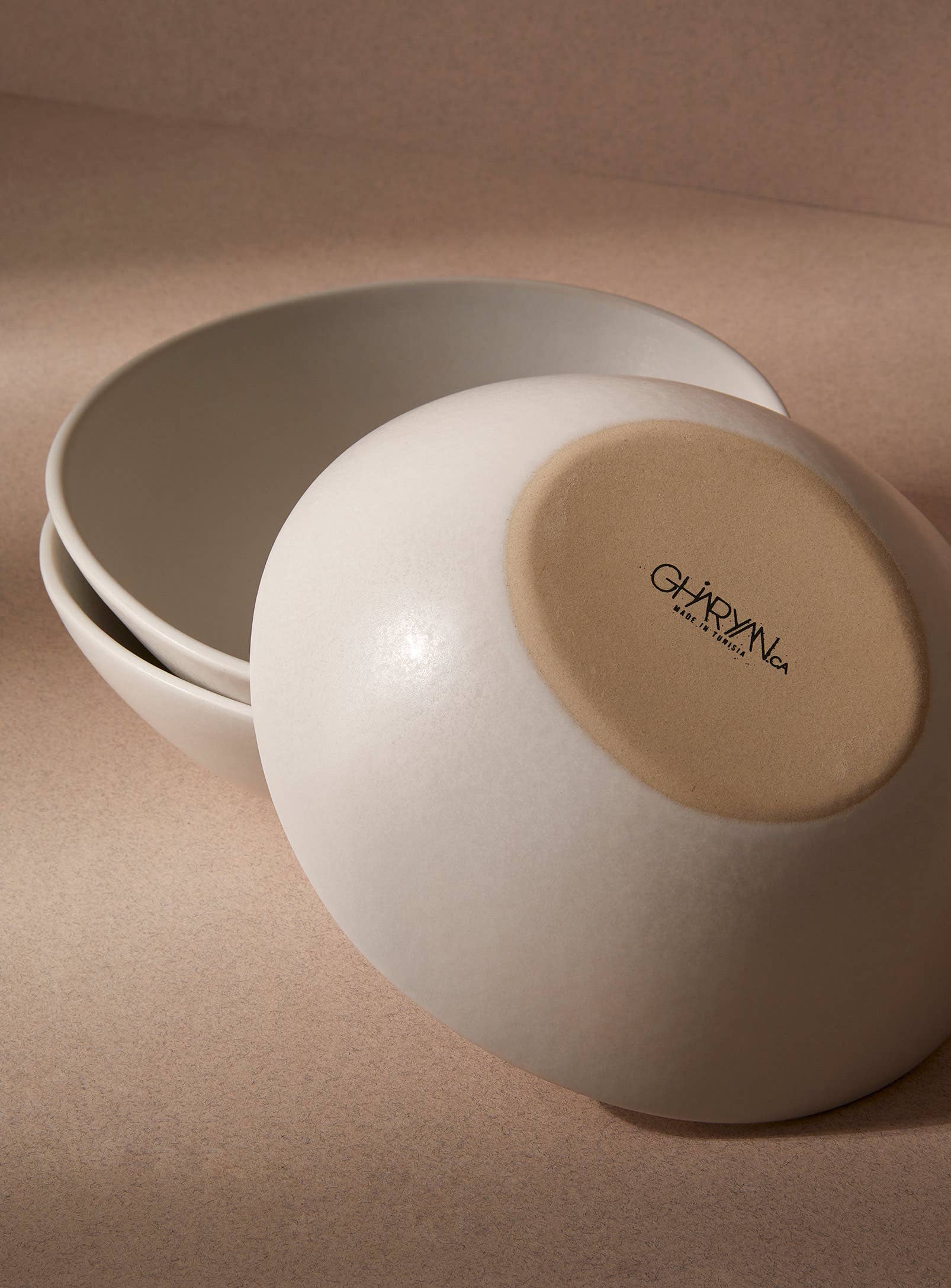 GHARYAN Stoneware & Olive Wood Tableware | Ships from USA - Wholesale Bowl - Handmade Stoneware Soup Plate | Dadasi 7.9"6