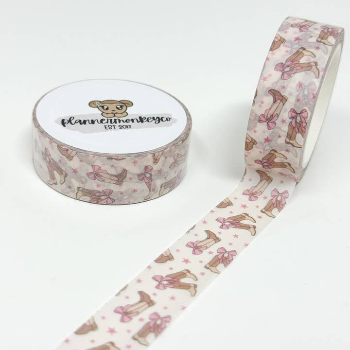 ' I'm just a girl ' western støvler washi tape | 15MM for engroshandel hos Plannermonkeyco