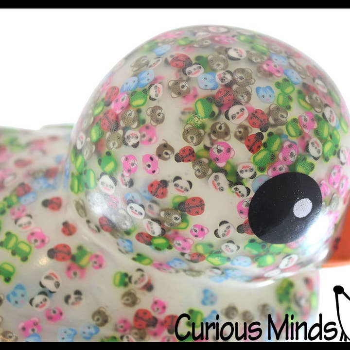 Curious Minds Toys – Großhandel Badespielzeug – Baby – Gummienten mit Konfetti-Muster im Jumbo-Tierdesign, Rubber Duckie, 1 Stück