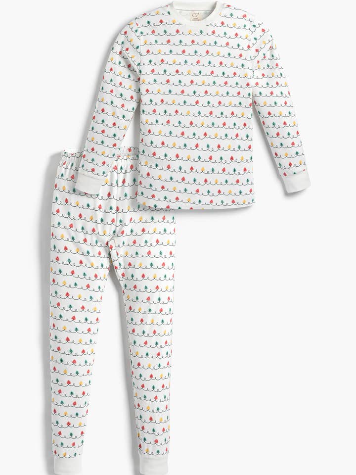 Adult Holiday Two-Piece Pajamas_Holiday Tree Lights for wholesale by Monica + Andy