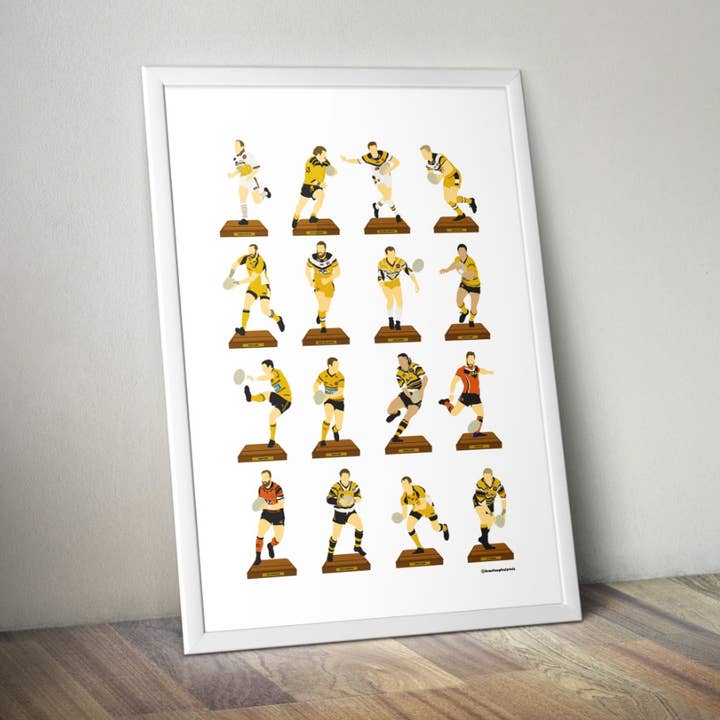 Castleford Tigers Rugby League Legends Udskriv A3 for engroshandel hos HomelessGhostPrints LTD