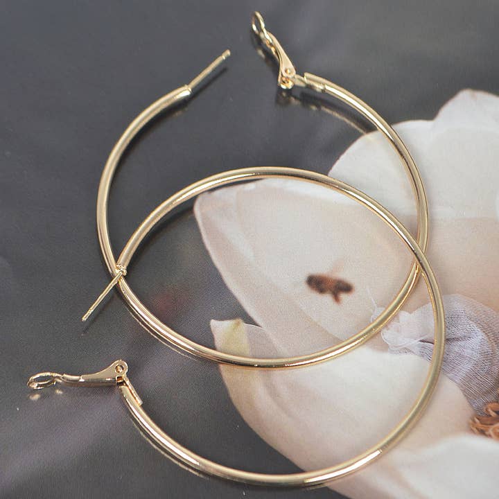 3AM BY H&D ACCESSORIES - Vendita all'ingrosso Orecchini a cerchio - Orecchino a cerchio in metallo da 60 mm2