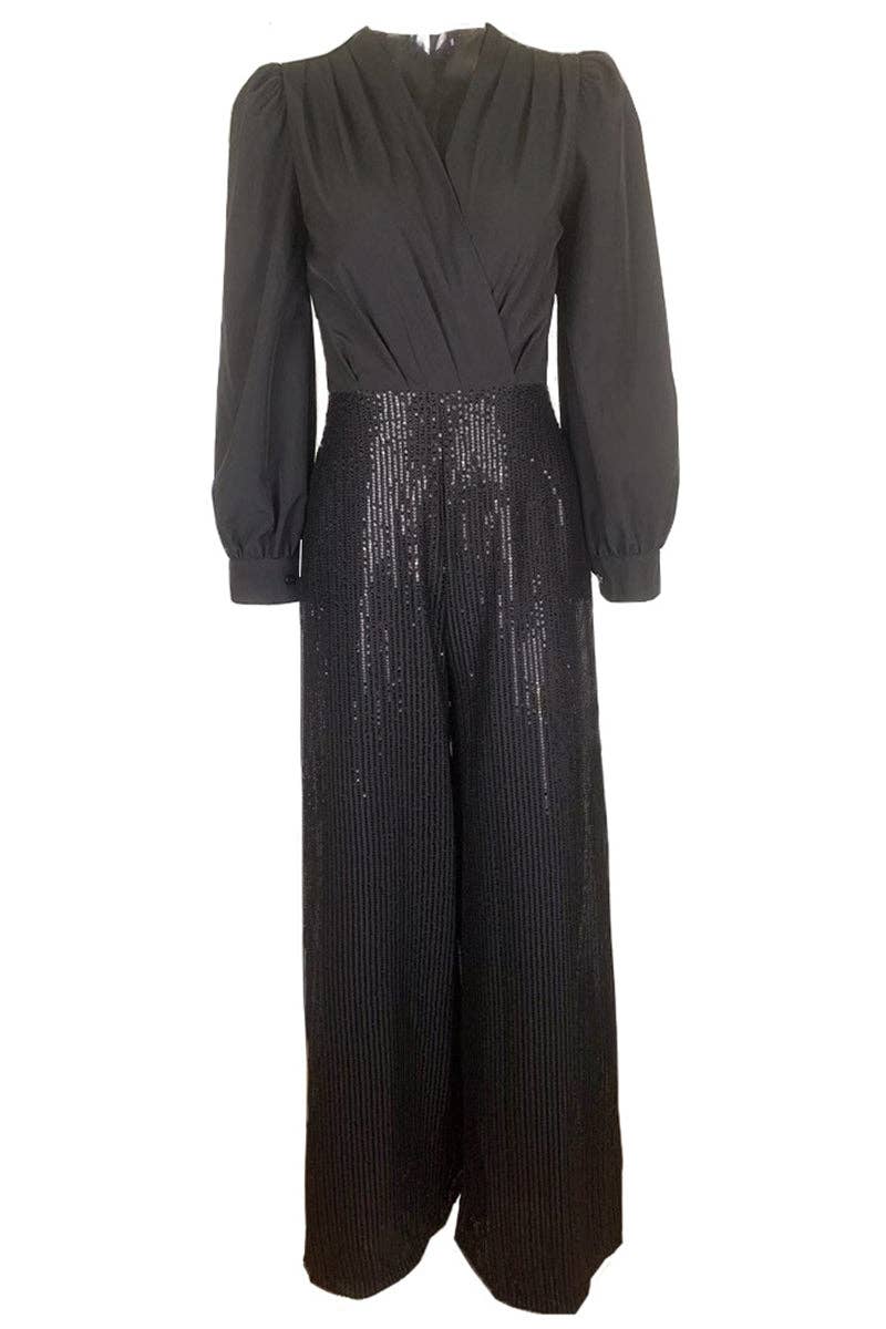 Mccolin - Wholesale Jumpsuit - Women's - Elegant Sequin Detail Jumpsuit5