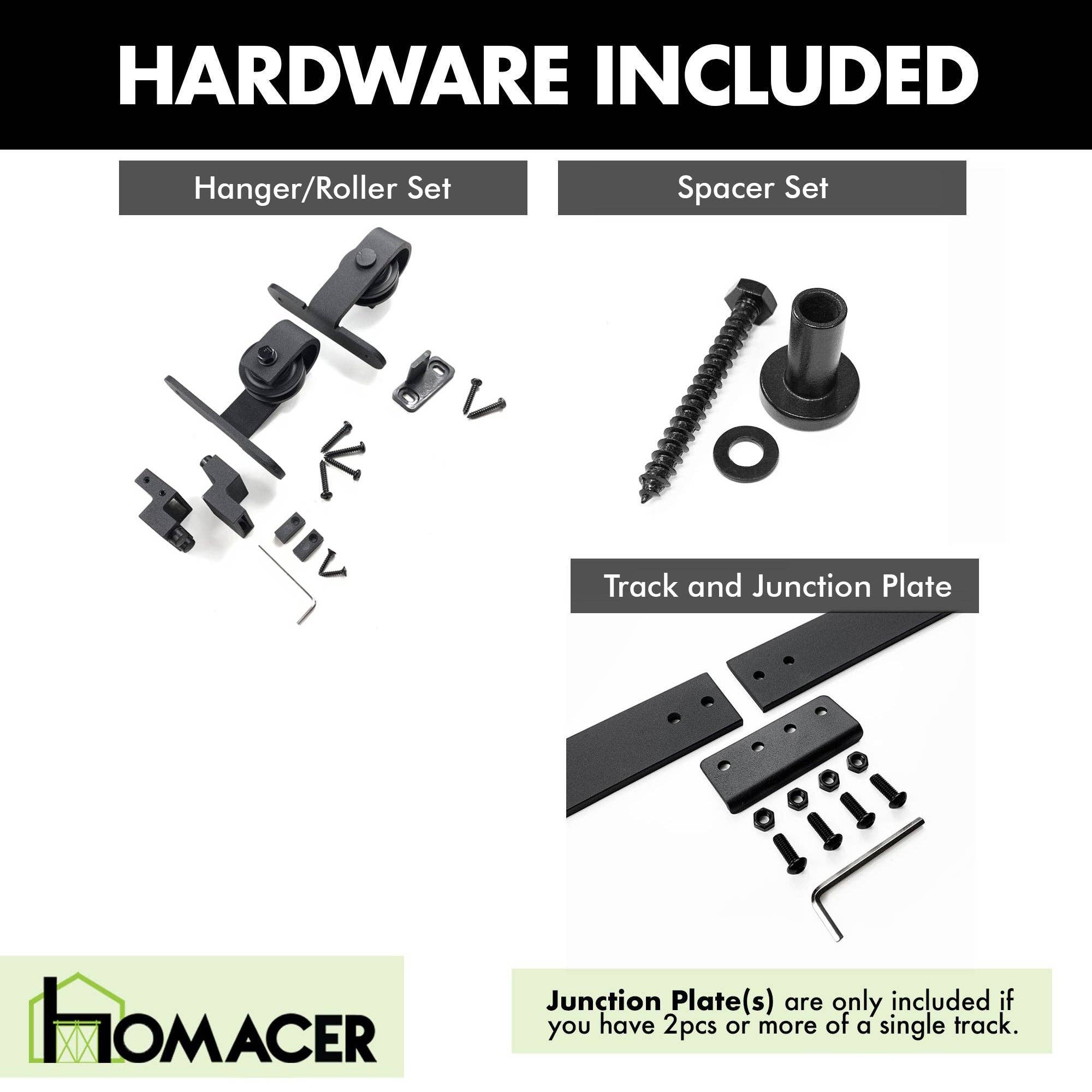 Homacer INC - Wholesale Knob/Pull - Mini NonBypass Sliding Barn Door Hardware Kit - Bent T-Shape6