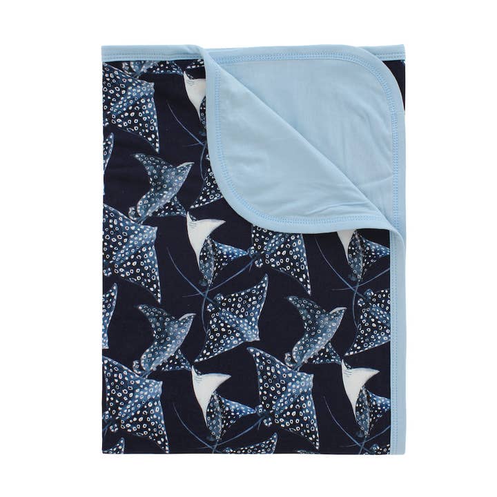 Double Sided Blanket - Pacific Blue for wholesale by Cuddles N Giggles