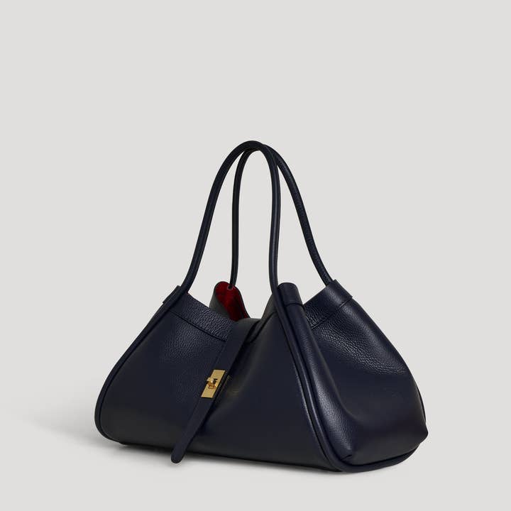 Voemièn – Mala com alça superior – Mulher por atacado – Bolsa Mayfair em Couro Togo Azul Marinho4