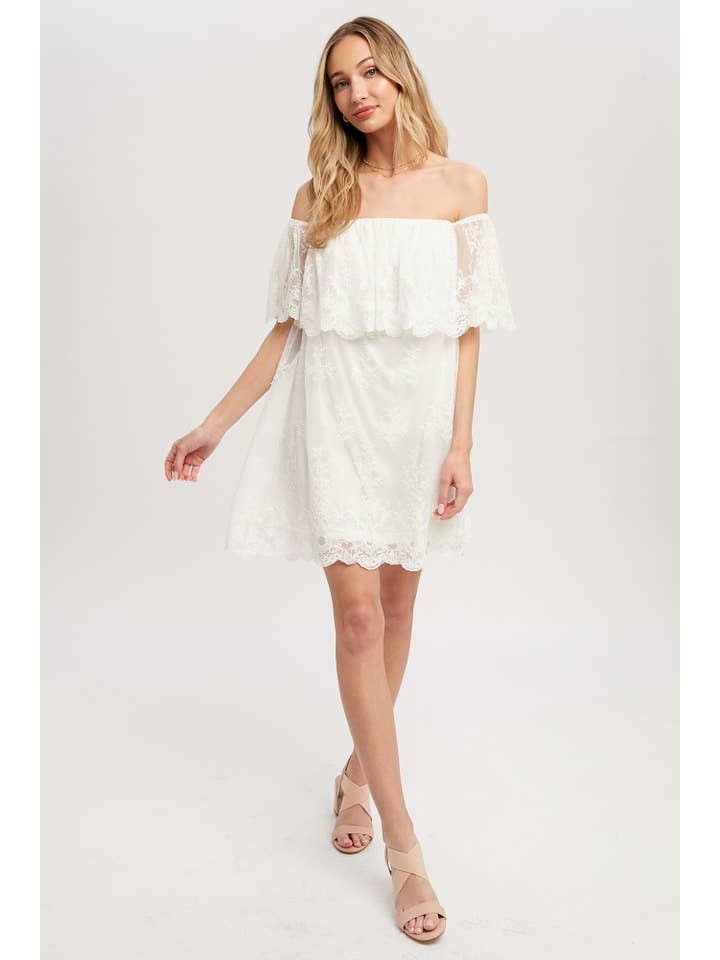 MARFIM VESTIDO DE RENDA FORA DO OMBRO para venda a revendedores na Faire7
