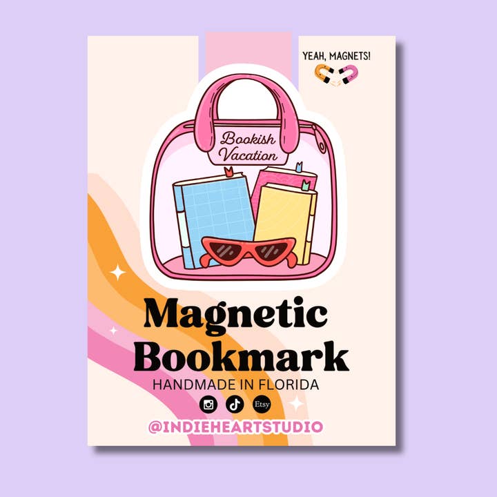 Bookish Summer Vacation | Magnetic Bookmark for wholesale by Indie Heart Studio