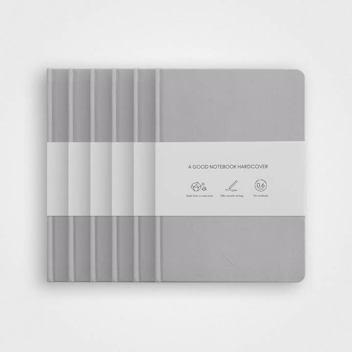 6 Pack Stone Paper Notebook Set︱A5 Hardcover, Stone grey for wholesale by agood company