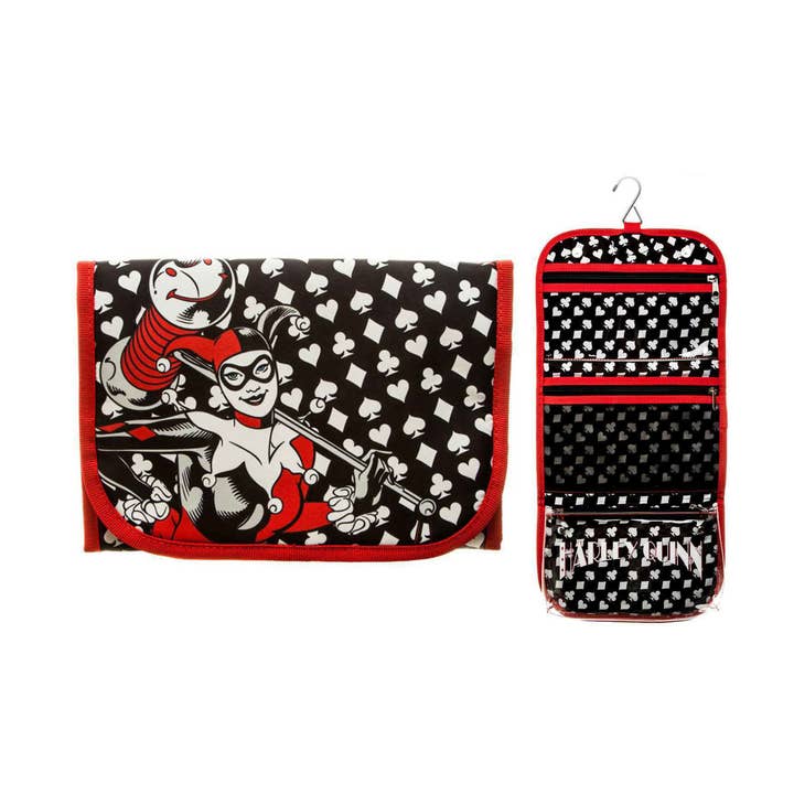 Square Deal Recordings & Supplies - Vendita all'ingrosso Borsa per trucchi/cosmetici - Borsa da viaggio appesa per cosmetici Harley Quinn - 19 x 25 cm0